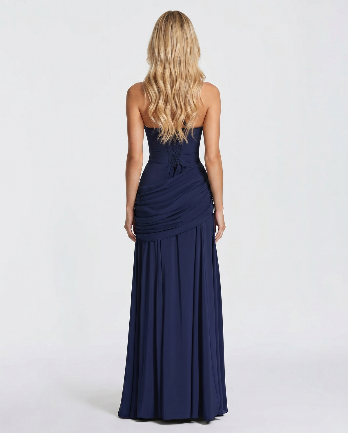 Delia | Ruched Draped Waist Maxi Dress