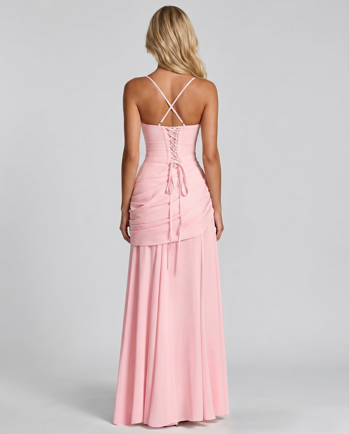 Delia | Ruched Draped Waist Maxi Dress