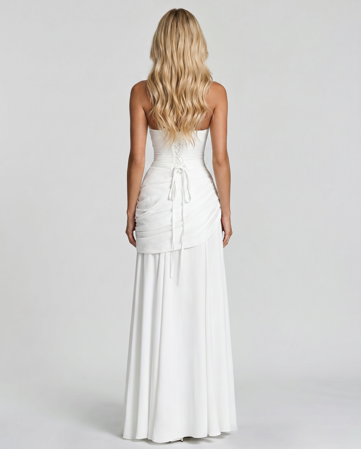 Delia | Ruched Draped Waist Maxi Dress
