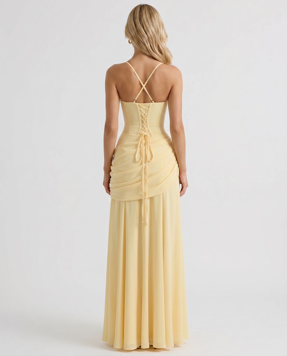 Delia | Ruched Draped Waist Maxi Dress
