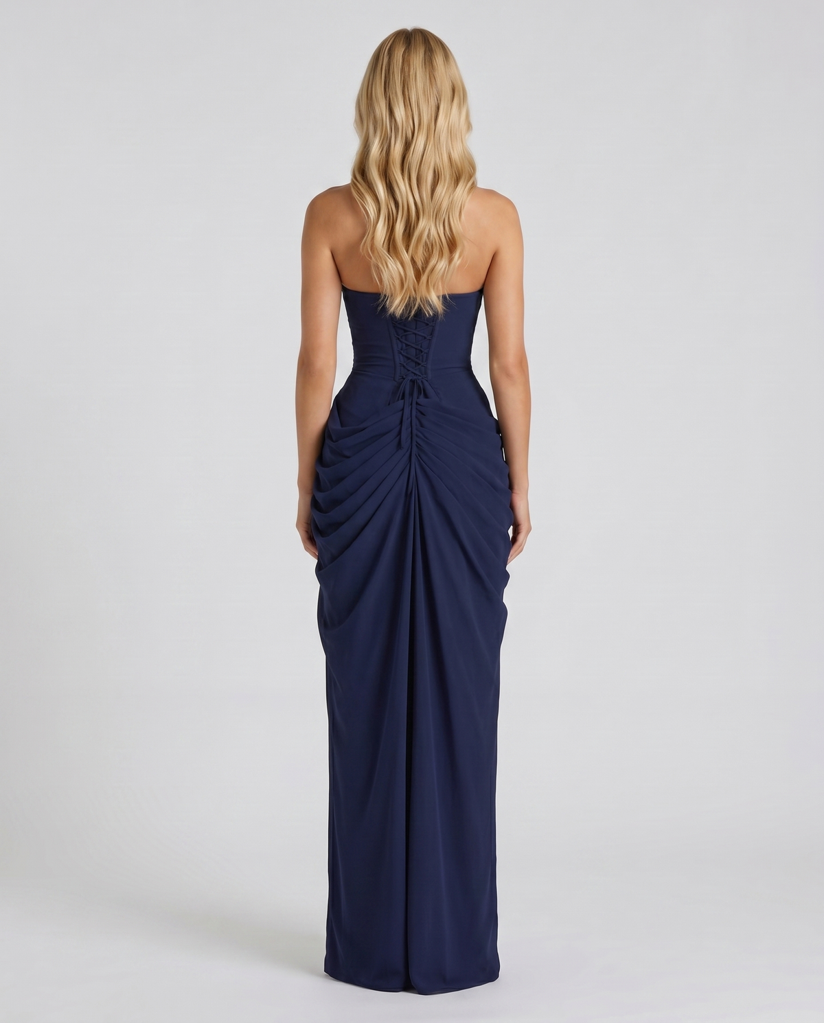 Carys | Strapless Ruched Wrap Slit Maxi Dress