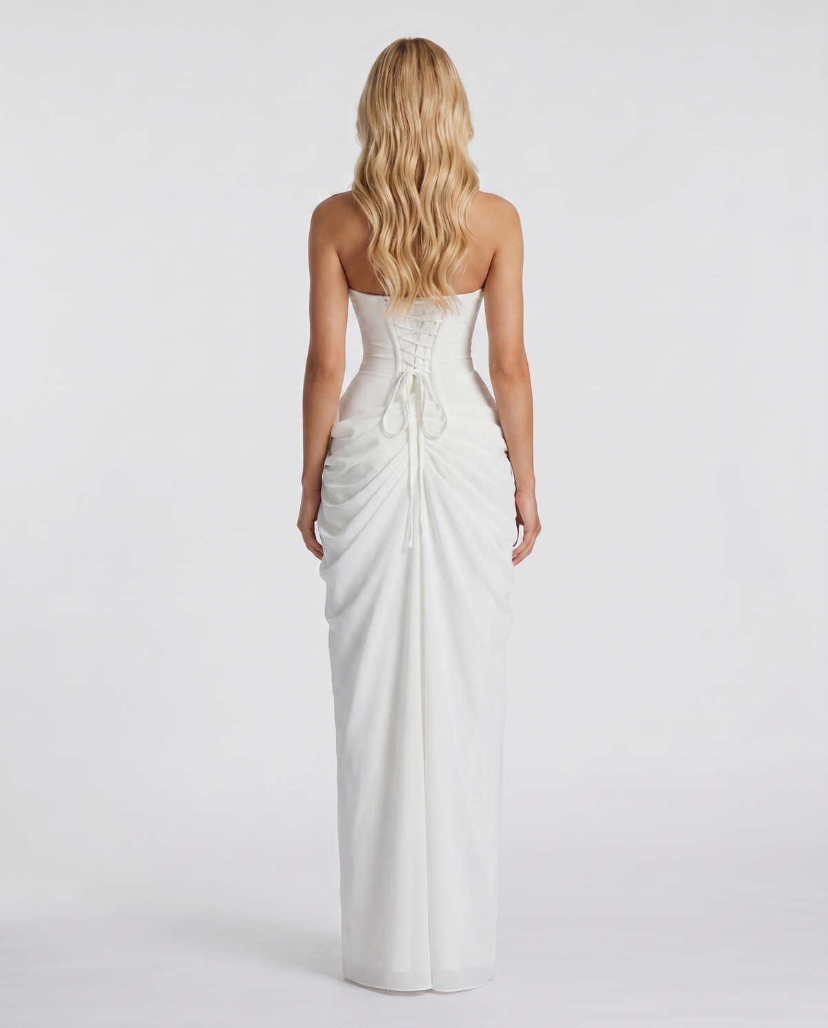 Carys | Strapless Ruched Wrap Slit Maxi Dress