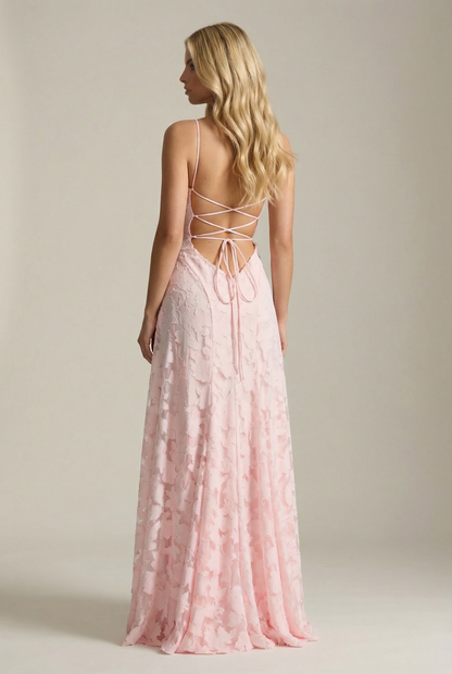 Yasmin | Cowl Neck Butterfly Lace Maxi Dress