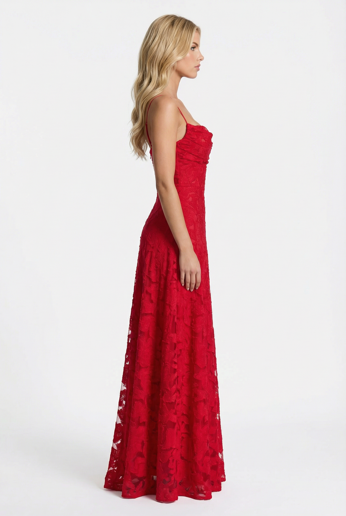 Yasmin | Cowl Neck Butterfly Lace Maxi Dress