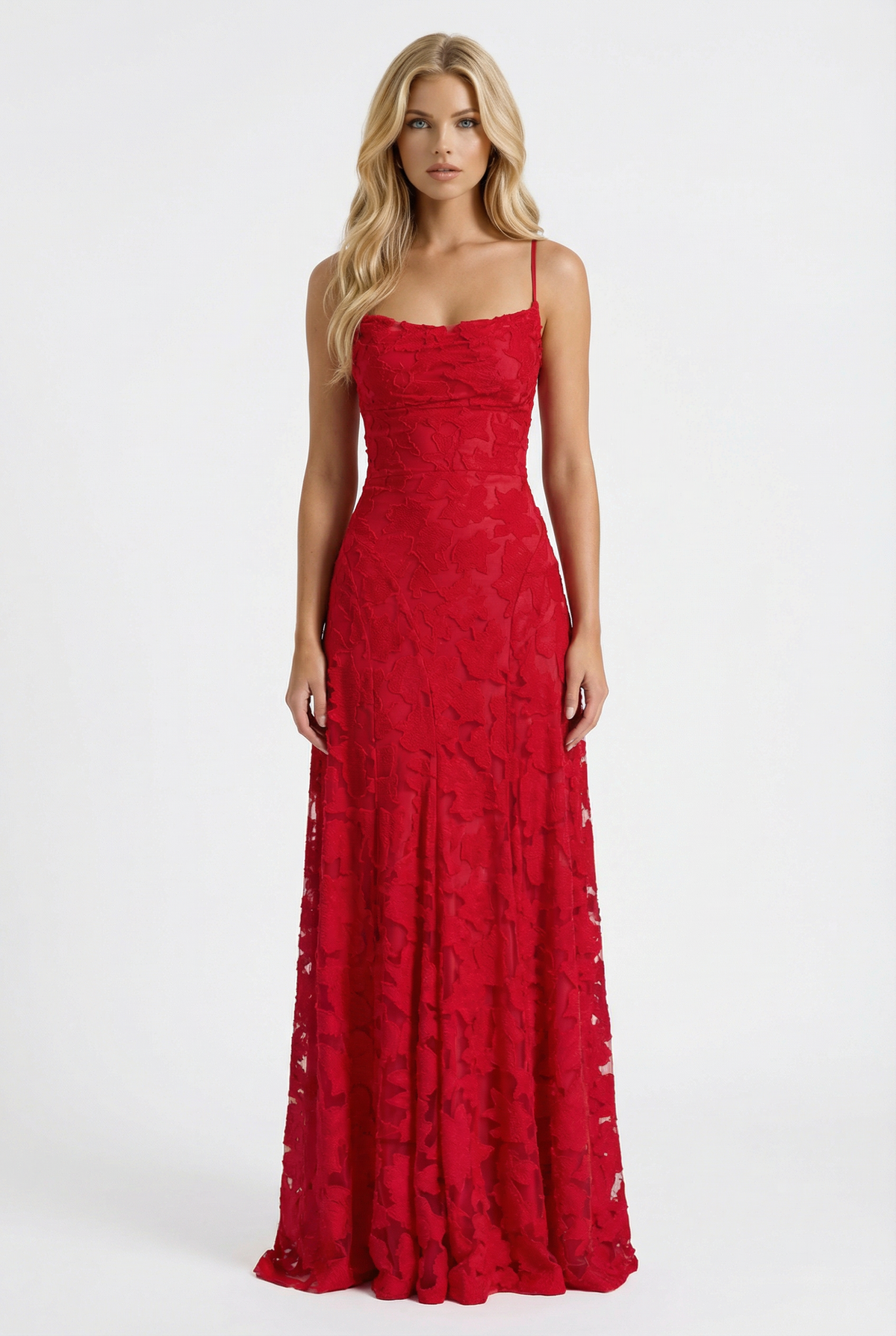 Yasmin | Cowl Neck Butterfly Lace Maxi Dress
