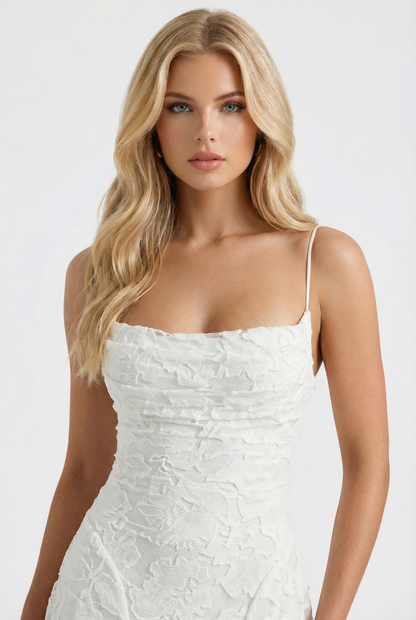 Yasmin | Cowl Neck Butterfly Lace Maxi Dress