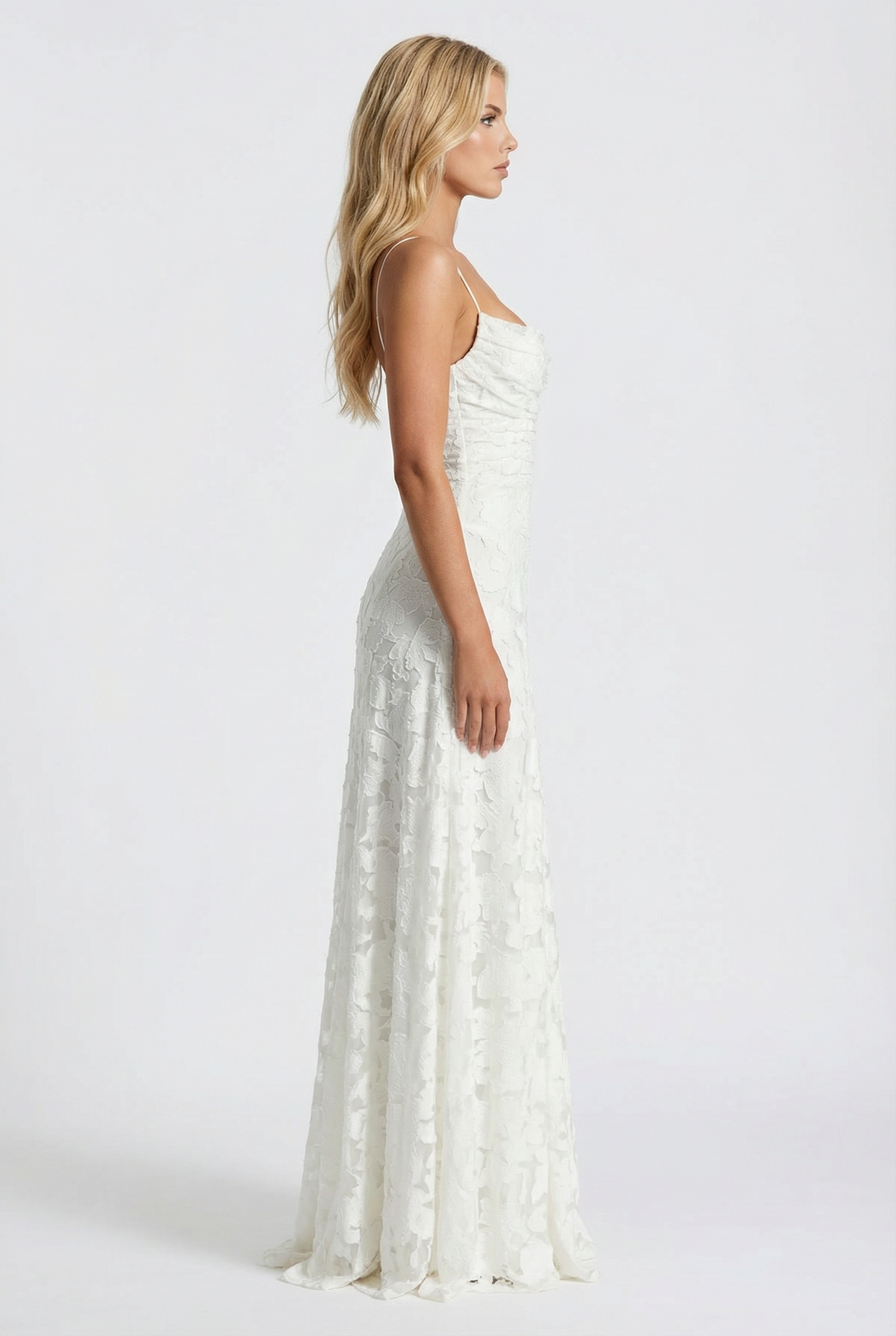 Yasmin | Cowl Neck Butterfly Lace Maxi Dress