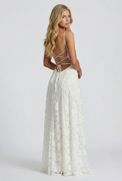 Yasmin | Cowl Neck Butterfly Lace Maxi Dress