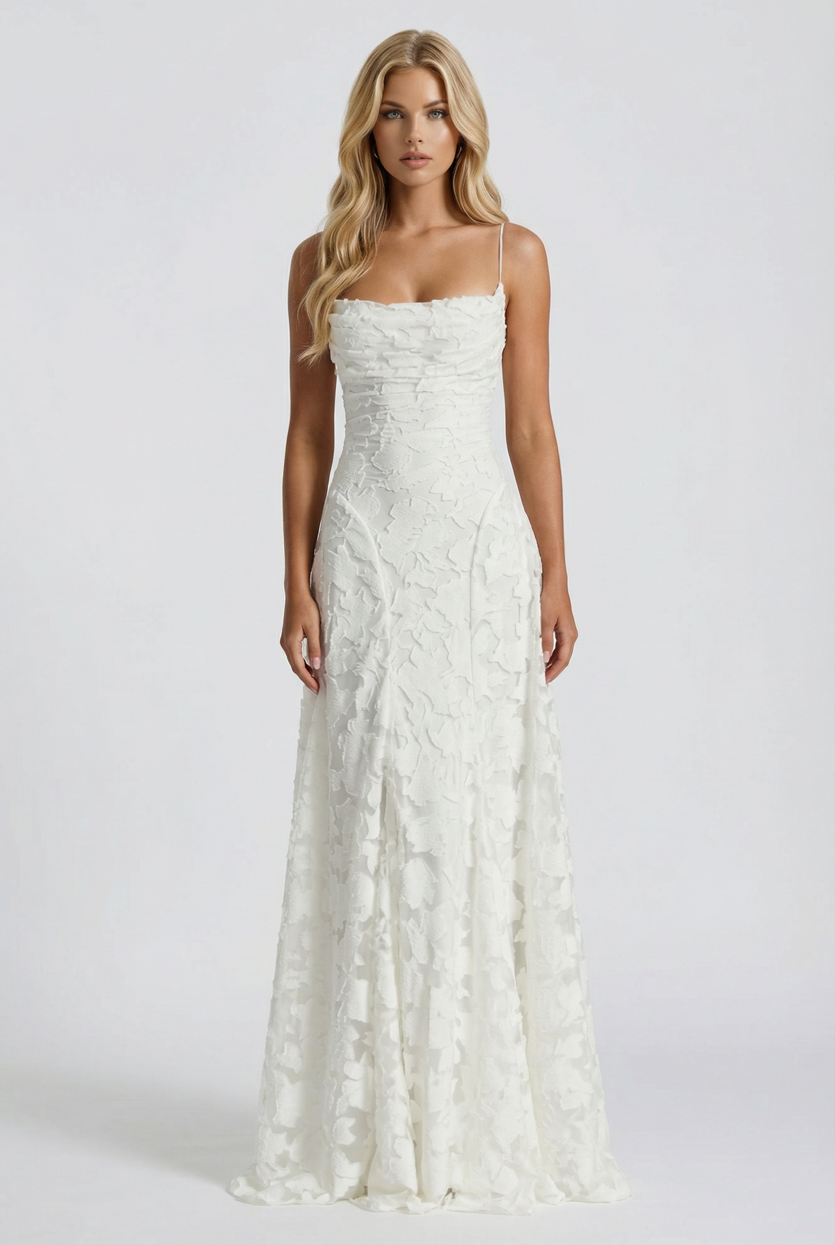 Yasmin | Cowl Neck Butterfly Lace Maxi Dress