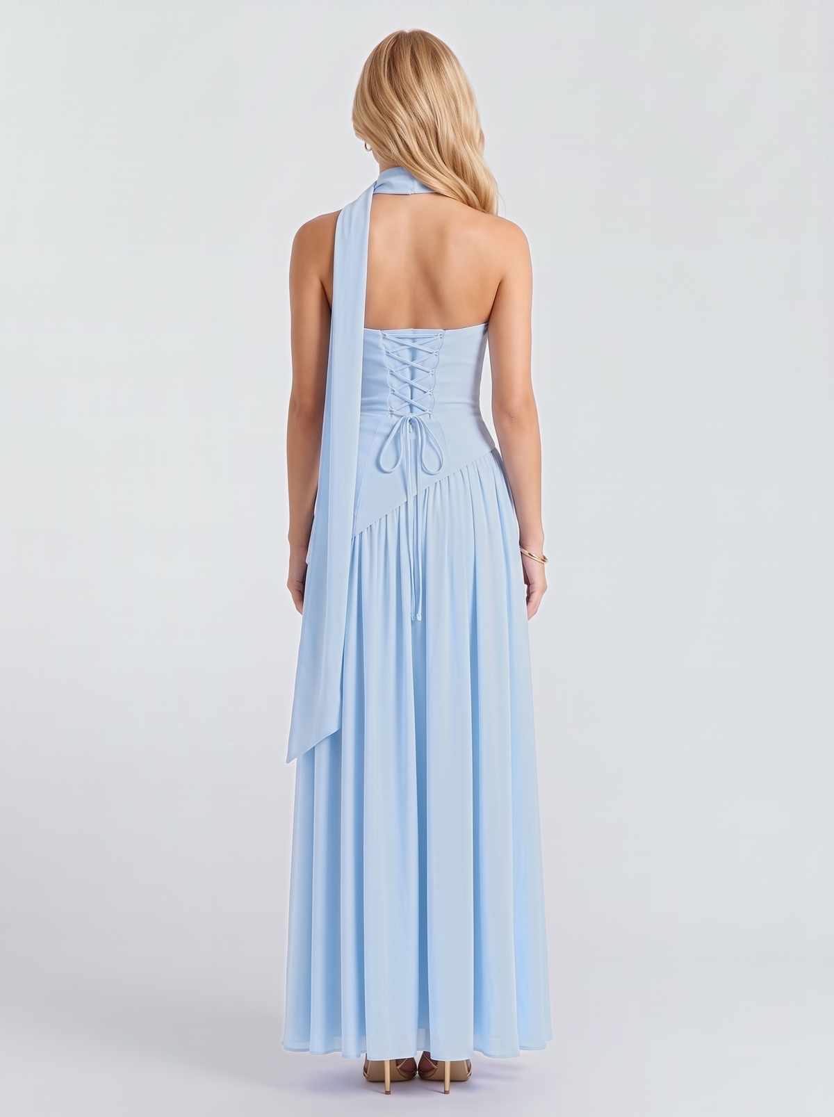 Xenia | Strapless Asymmetric Slit Maxi Dress