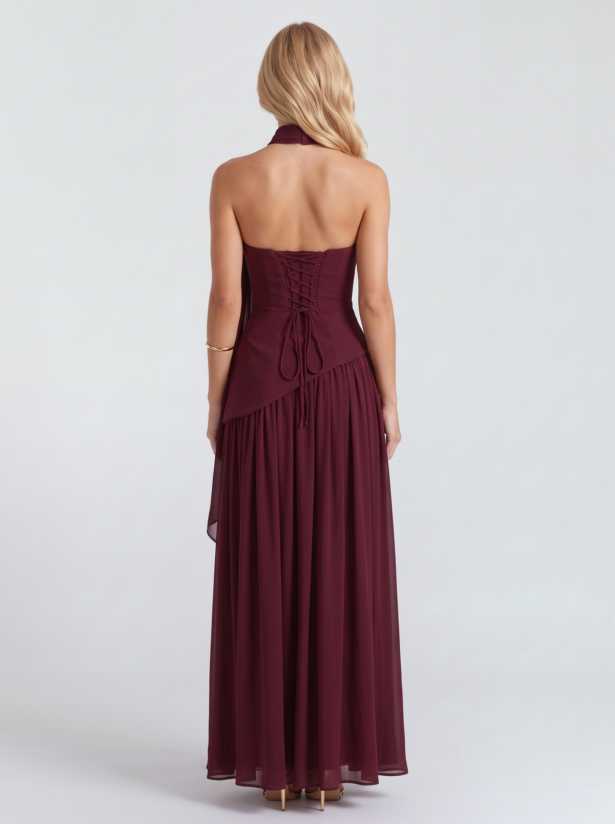 Xenia | Strapless Asymmetric Slit Maxi Dress