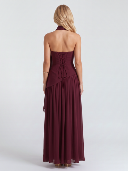 Xenia | Strapless Asymmetric Slit Maxi Dress