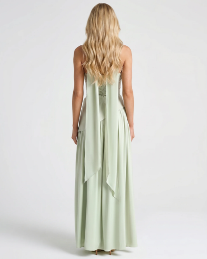 Xenia | Strapless Asymmetric Slit Maxi Dress