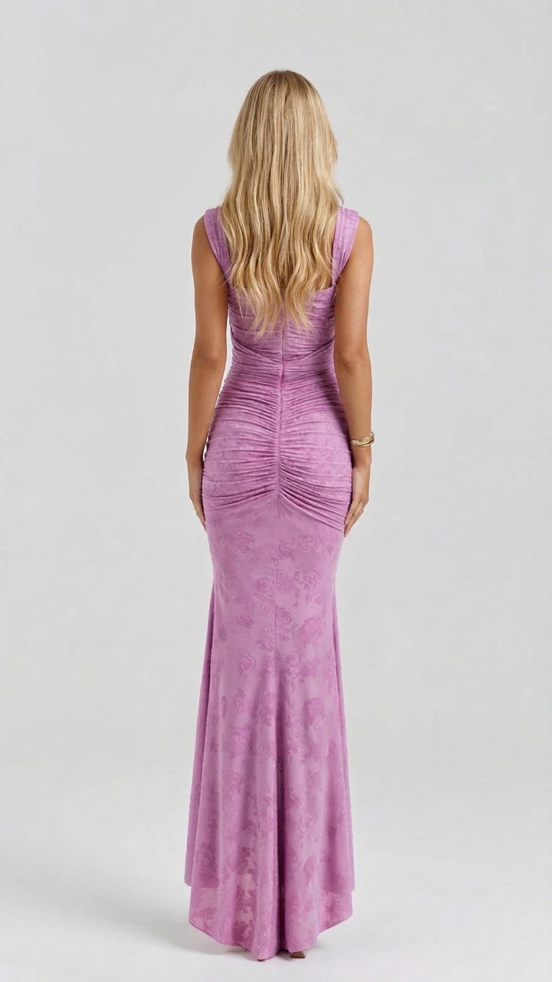 Gaia | Corset Ruched High Low Midi Dress