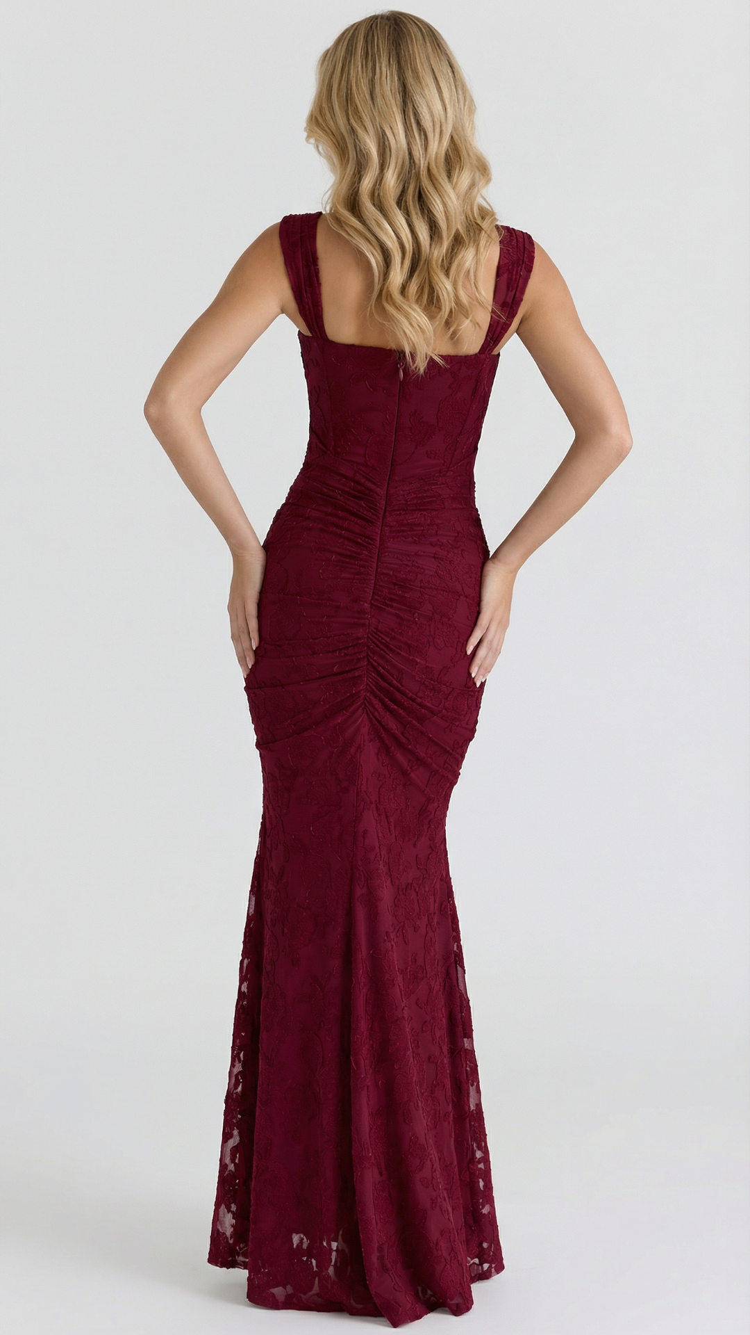 Gaia | Corset Ruched High Low Midi Dress