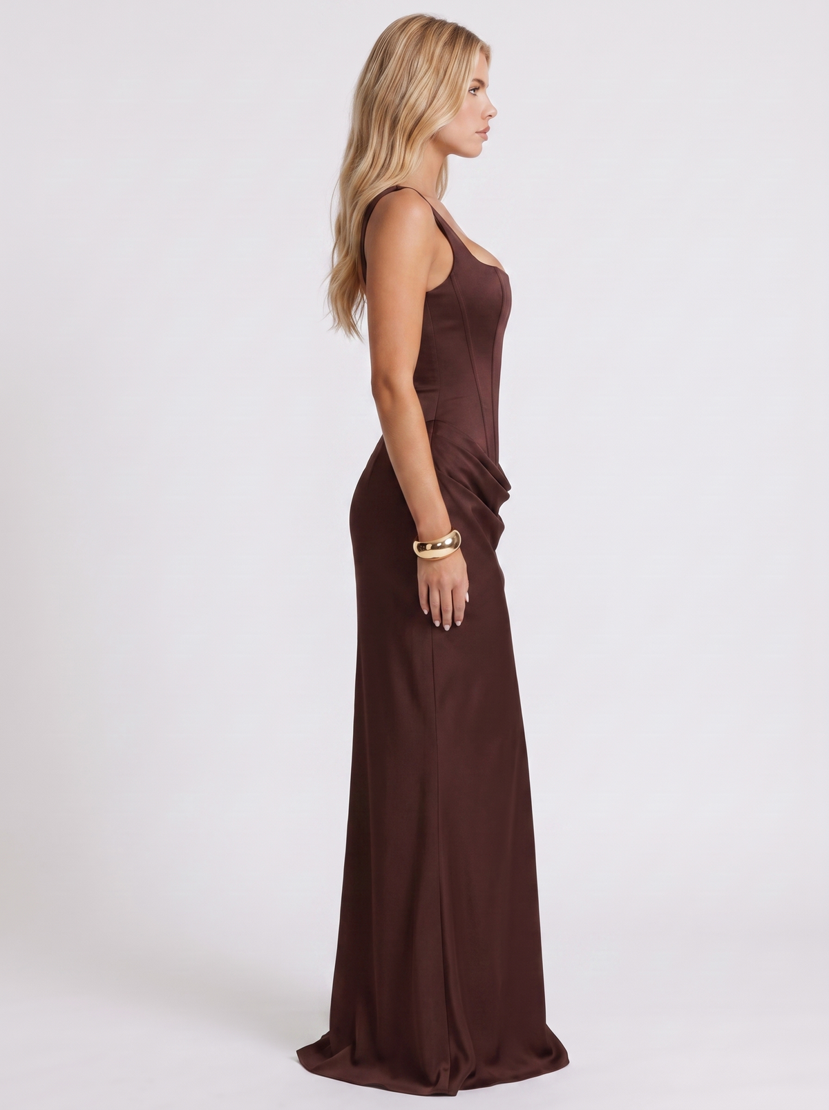 Salome | Square Neck Corset Column Maxi Dress