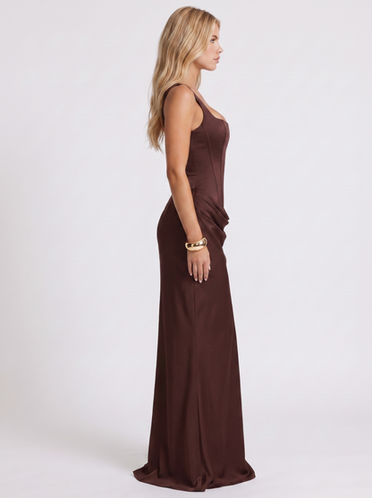 Salome | Square Neck Corset Column Maxi Dress