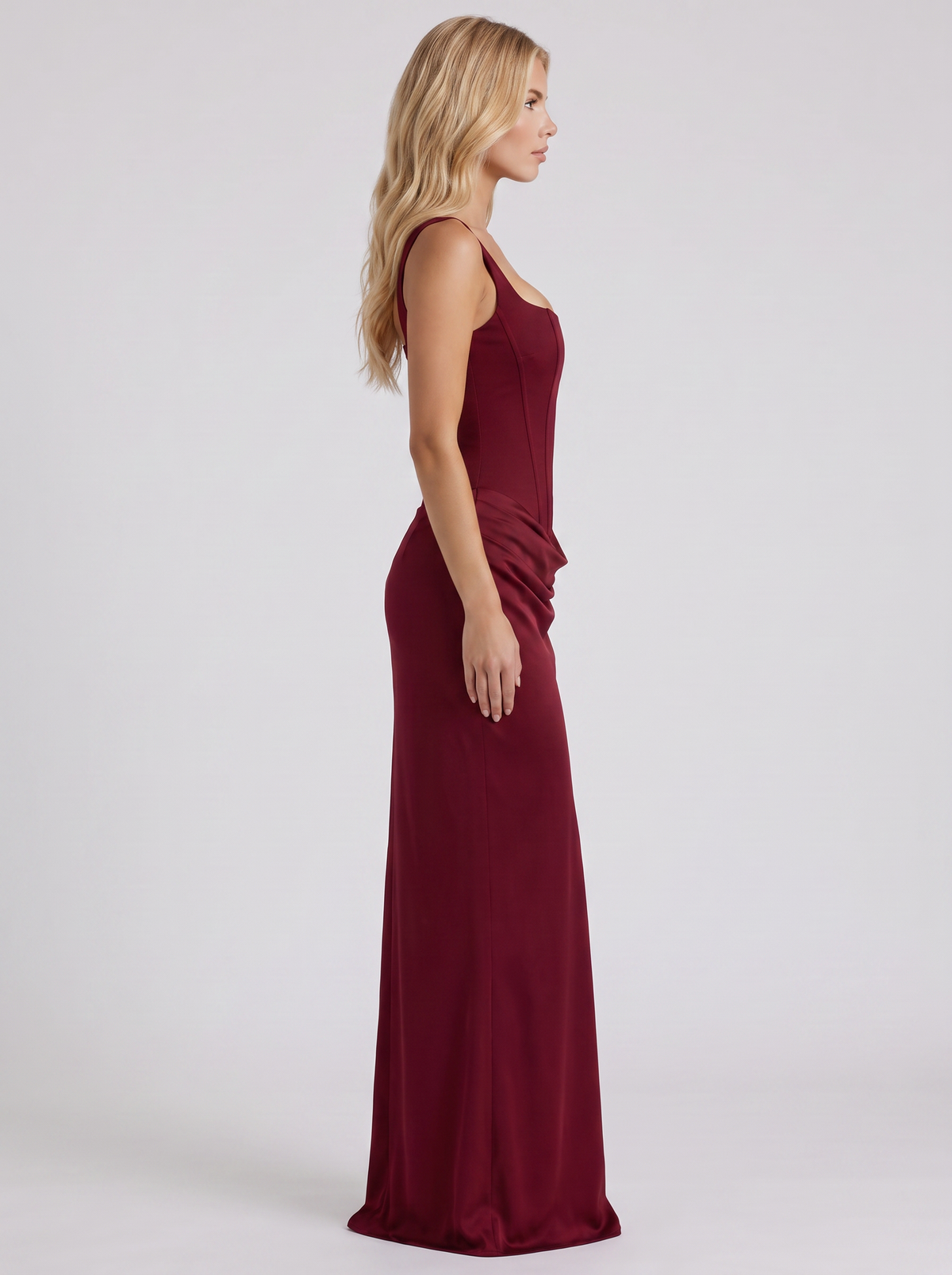 Salome | Square Neck Corset Column Maxi Dress