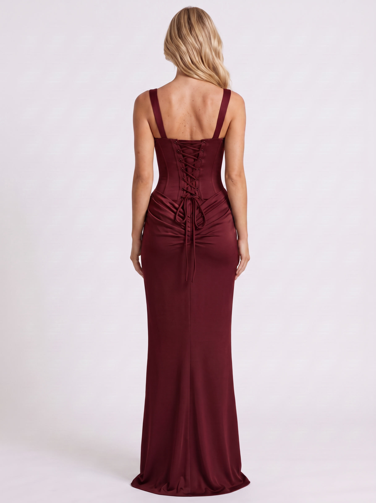 Salome | Square Neck Corset Column Maxi Dress