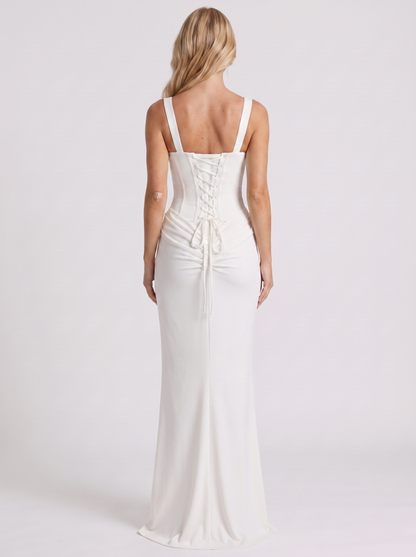 Salome | Square Neck Corset Column Maxi Dress
