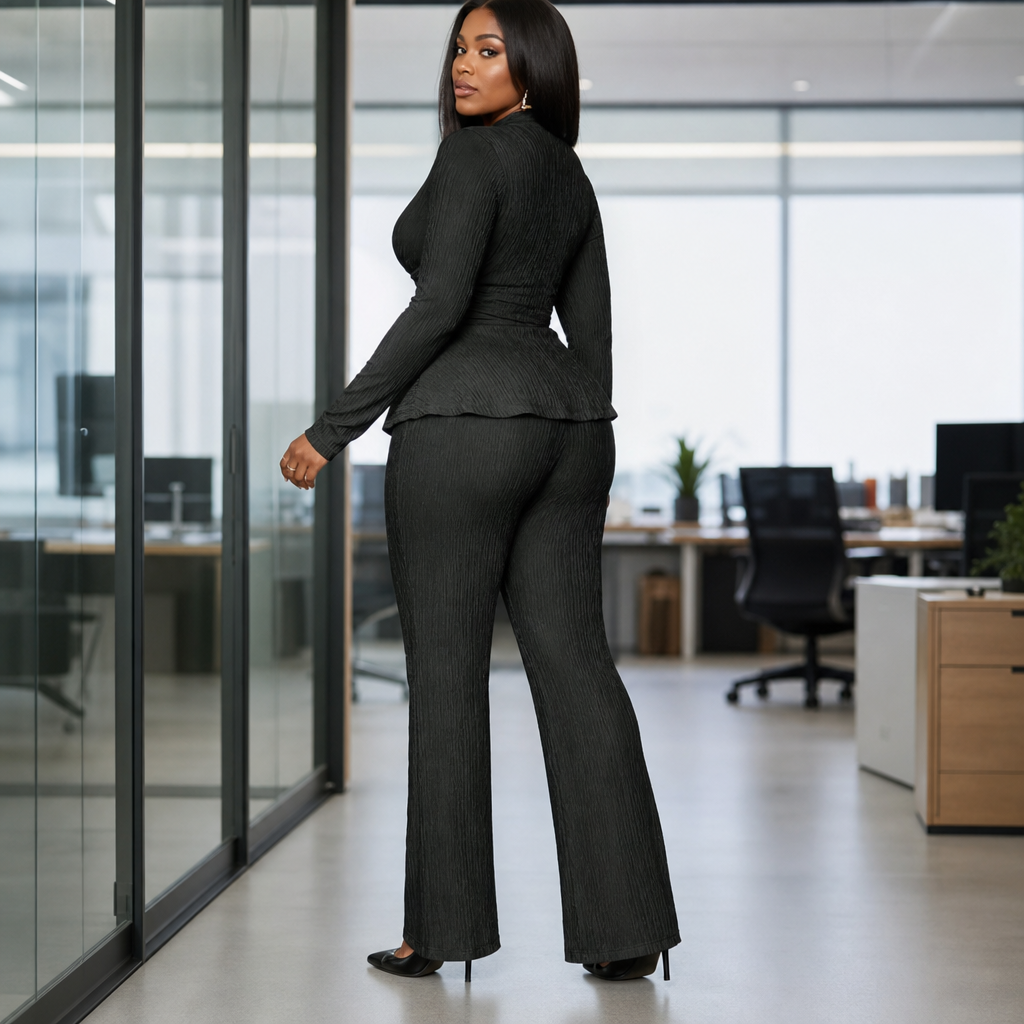 Molly | Two Piece Pleated Top Trouser Set