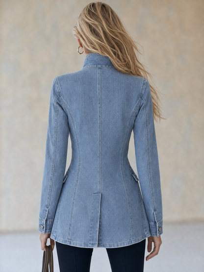 Marguerite | Military Denim Button Jacket