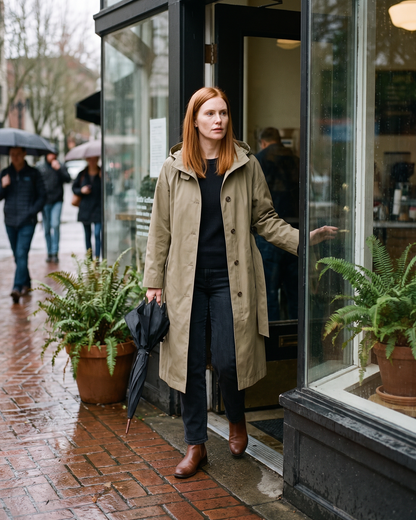 Tabitha | Waterproof Hooded Belted Trench Coat