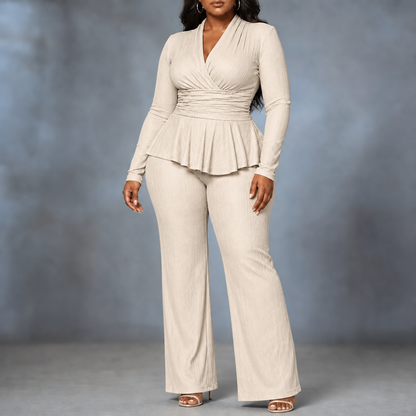 Molly | Two Piece Pleated Top Trouser Set