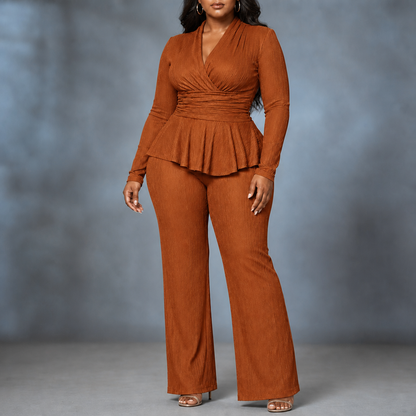 Molly | Two Piece Pleated Top Trouser Set