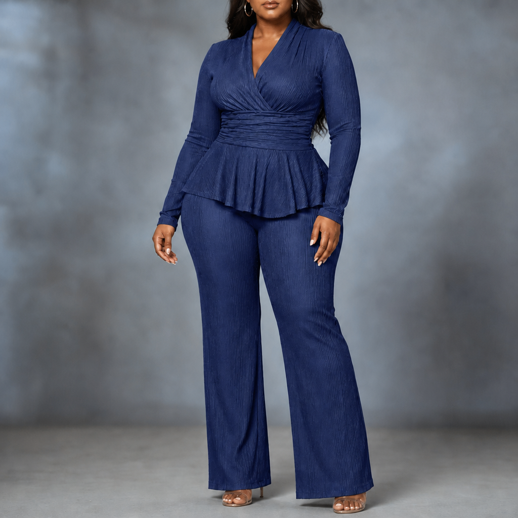 Molly | Two Piece Pleated Top Trouser Set